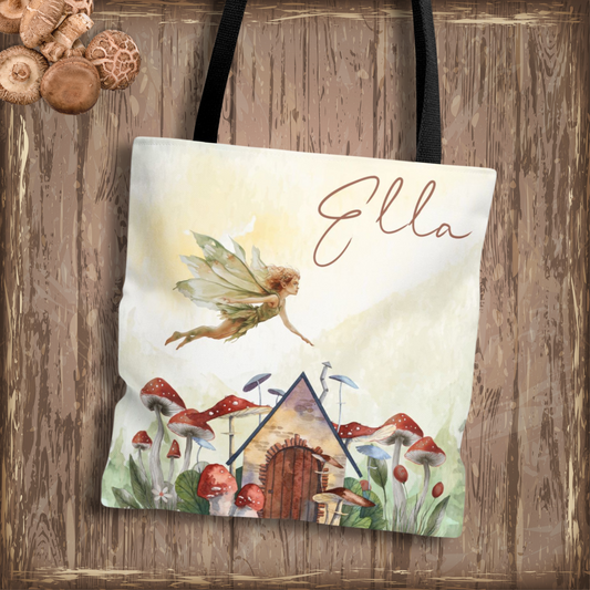 Personalized Woodland Fairy House Tote Bag