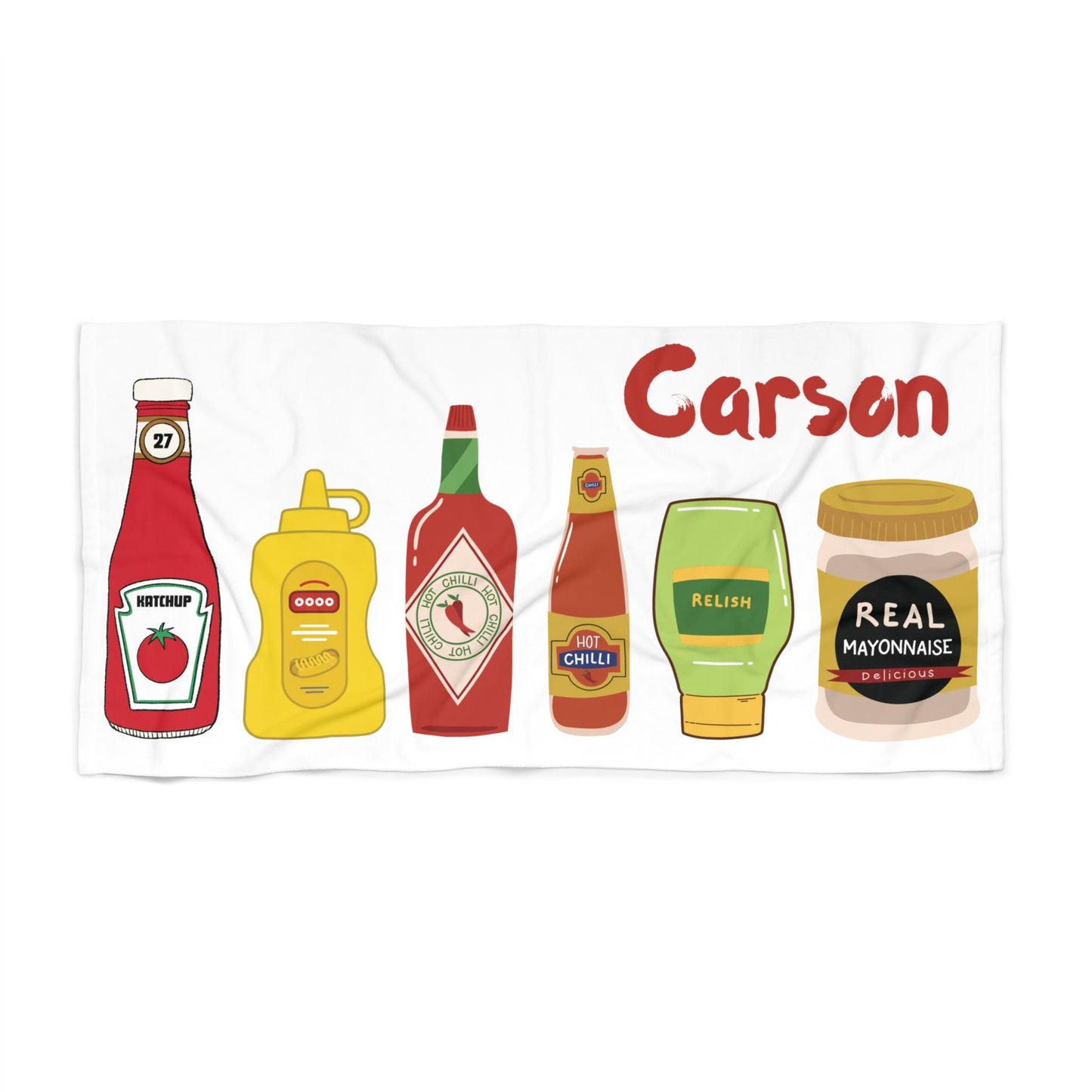 Personalized Condiment Towel: Funny Foodie Gift