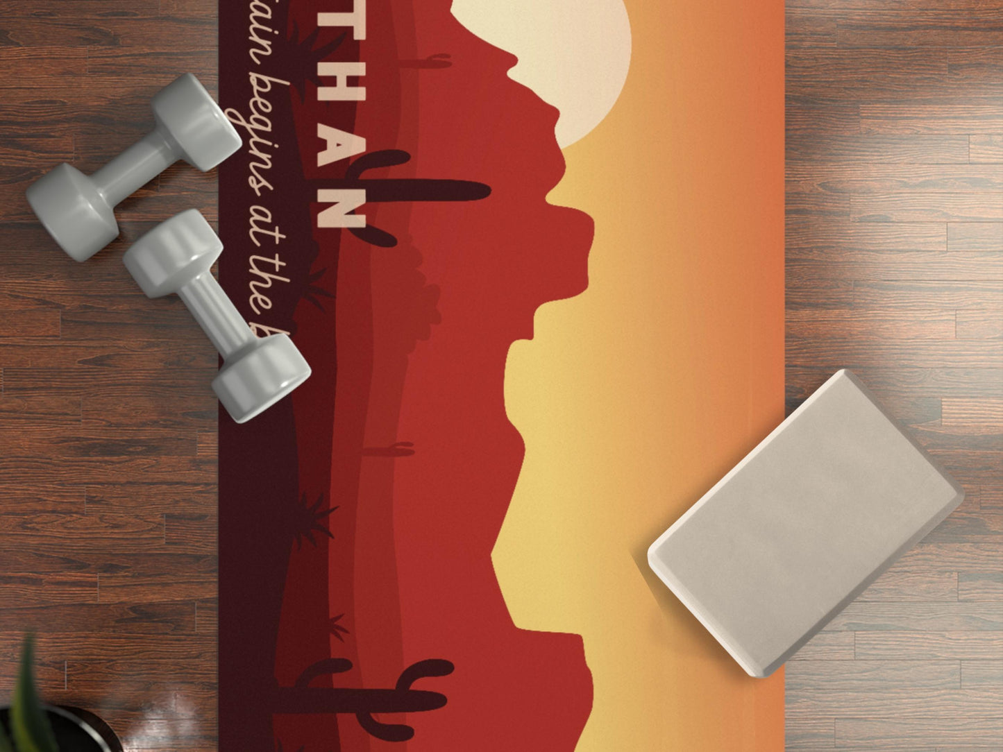 Personalized Southwest Mountain Yoga Mat: Custom Pilates Mat