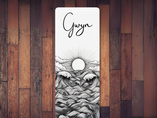 Personalized Yoga Mat: Stormy Seas Sun Design, Pilates Mat