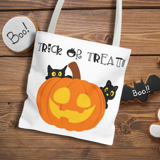 Personalized Halloween Kitties Trick or Treat Bag