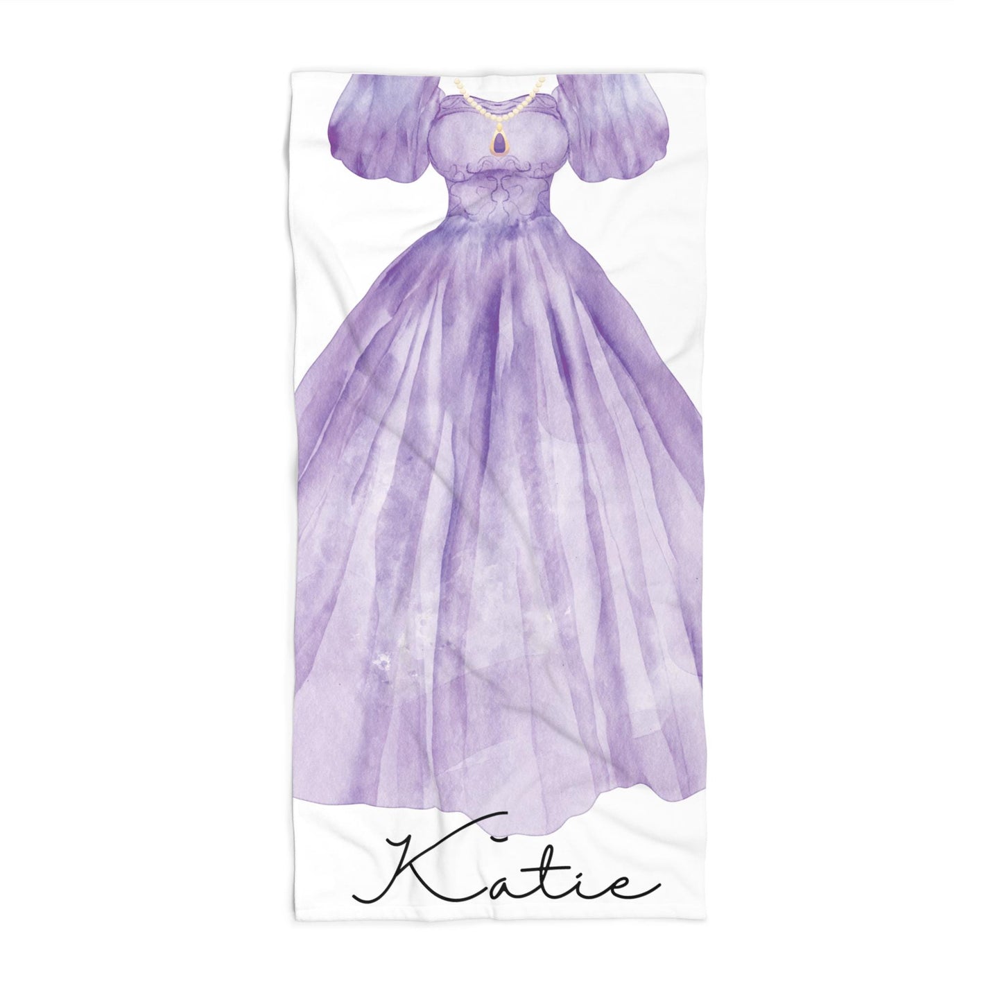Personalized Princess Beach Towel: Custom Dress Design