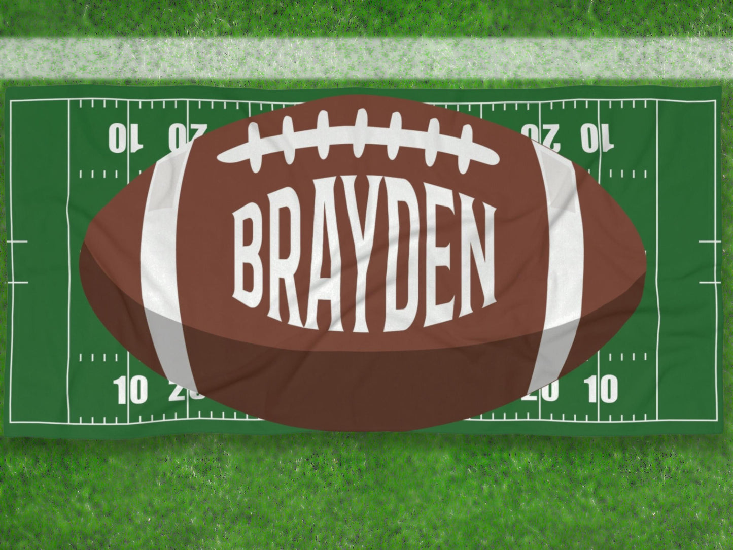 Personalized Football Towel: Custom Name Beach & Pool Towel