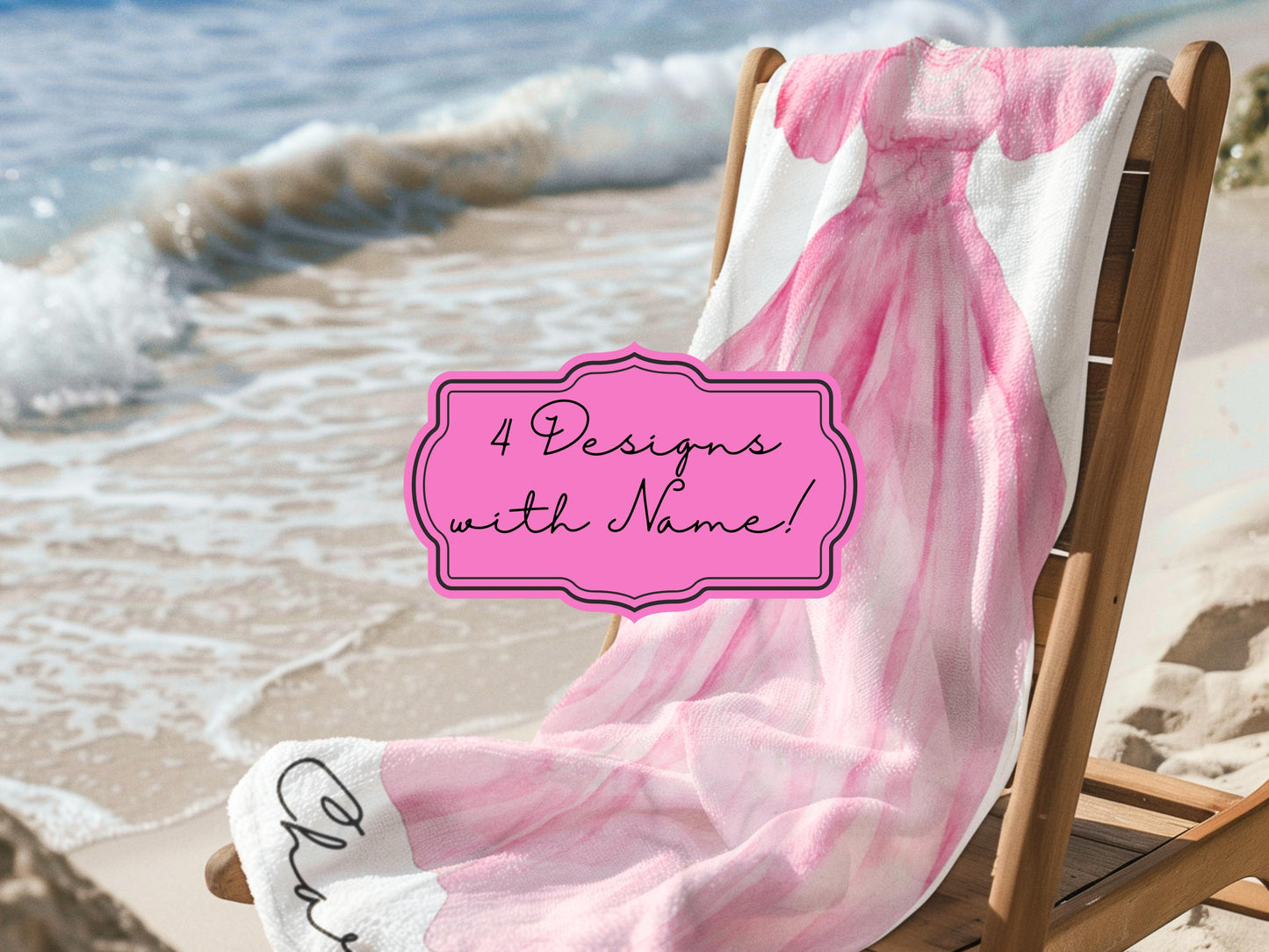 Personalized Princess Beach Towel: Custom Dress Design