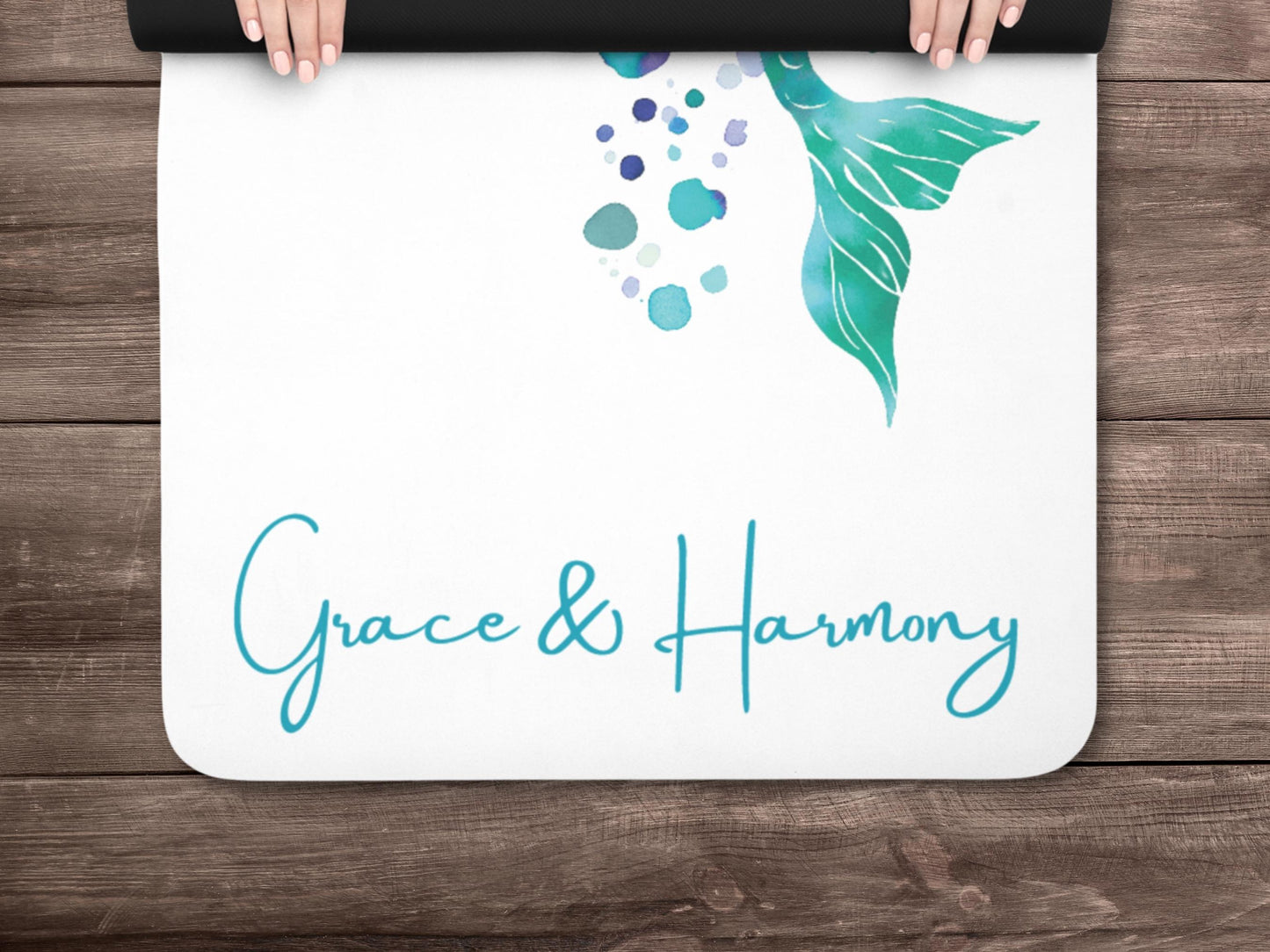 Personalized Watercolor Fish Yoga Mat: Custom Pisces Mat