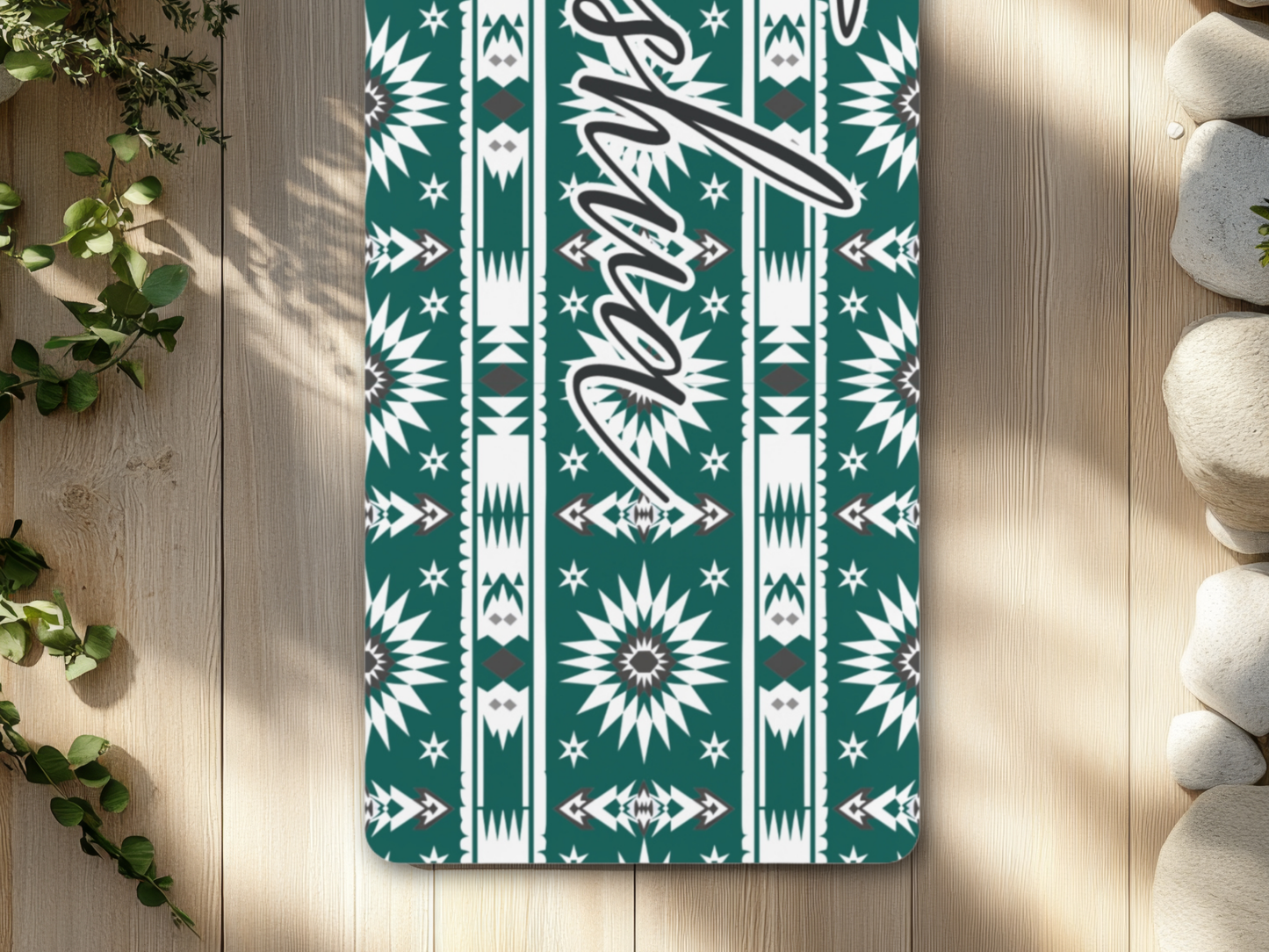 Personalized Southwest Pattern Yoga Mat: Custom Pilates Mat