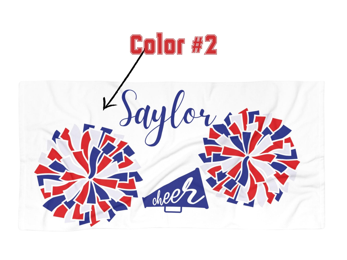 Personalized Cheerleader Towel: Custom Team Colors & Name