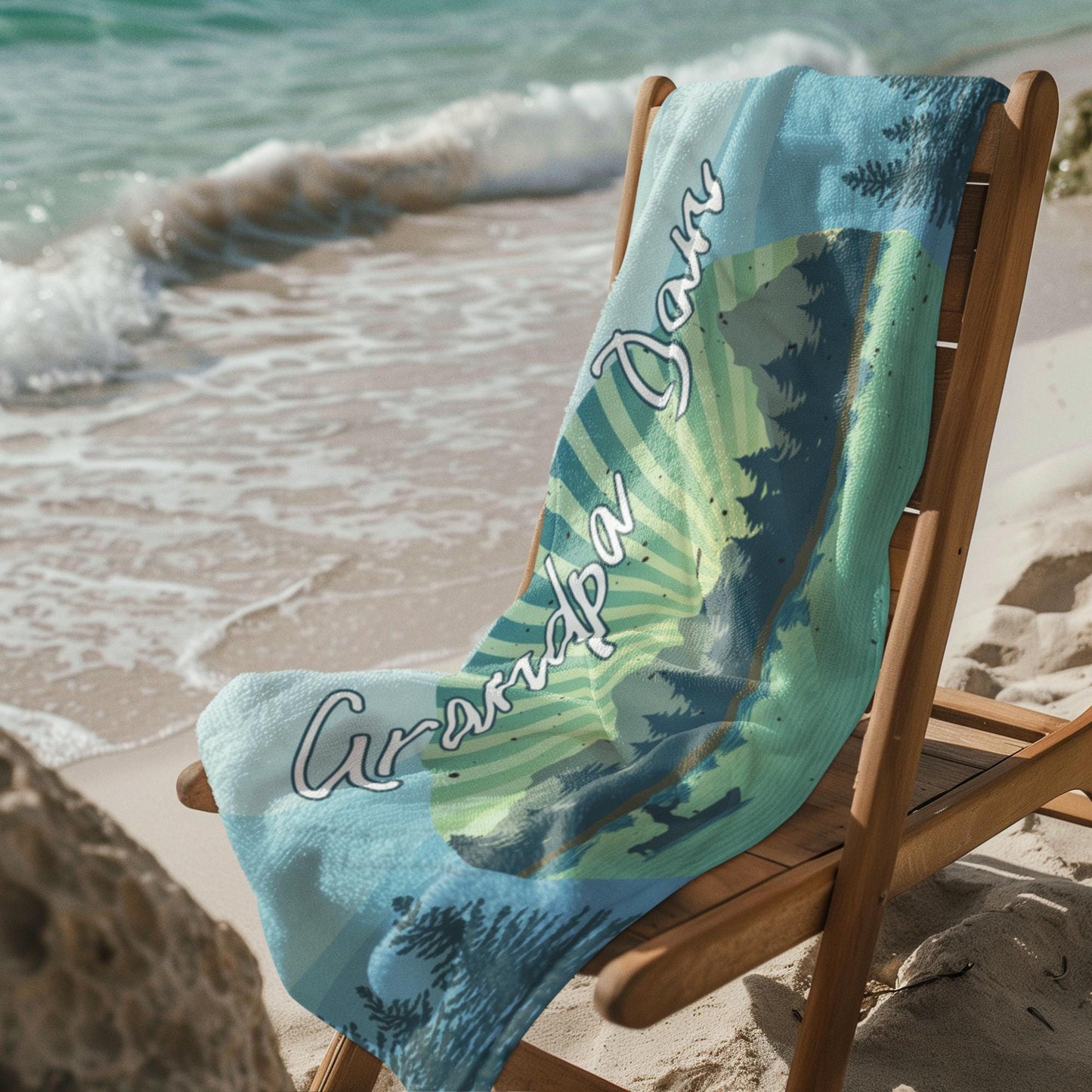 Custom Towel with Name, Father's Day Gift for Fishing Dad, Personalized Lake Lover's Gift, Fishing Towel
