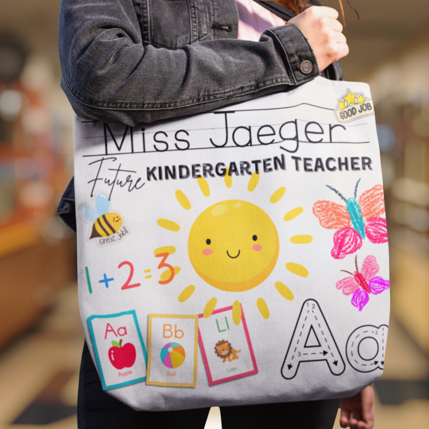 Personalized Kindergarten Teacher Tote Bag