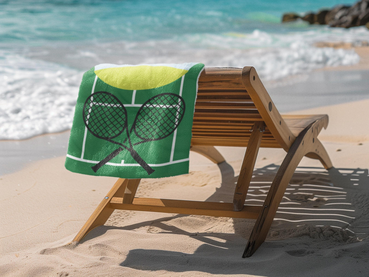 Personalized Tennis Towel: Custom Name Beach & Pool Towel