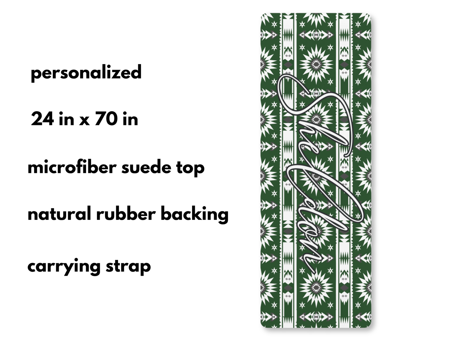 Personalized Southwest Pattern Yoga Mat: Custom Pilates Mat