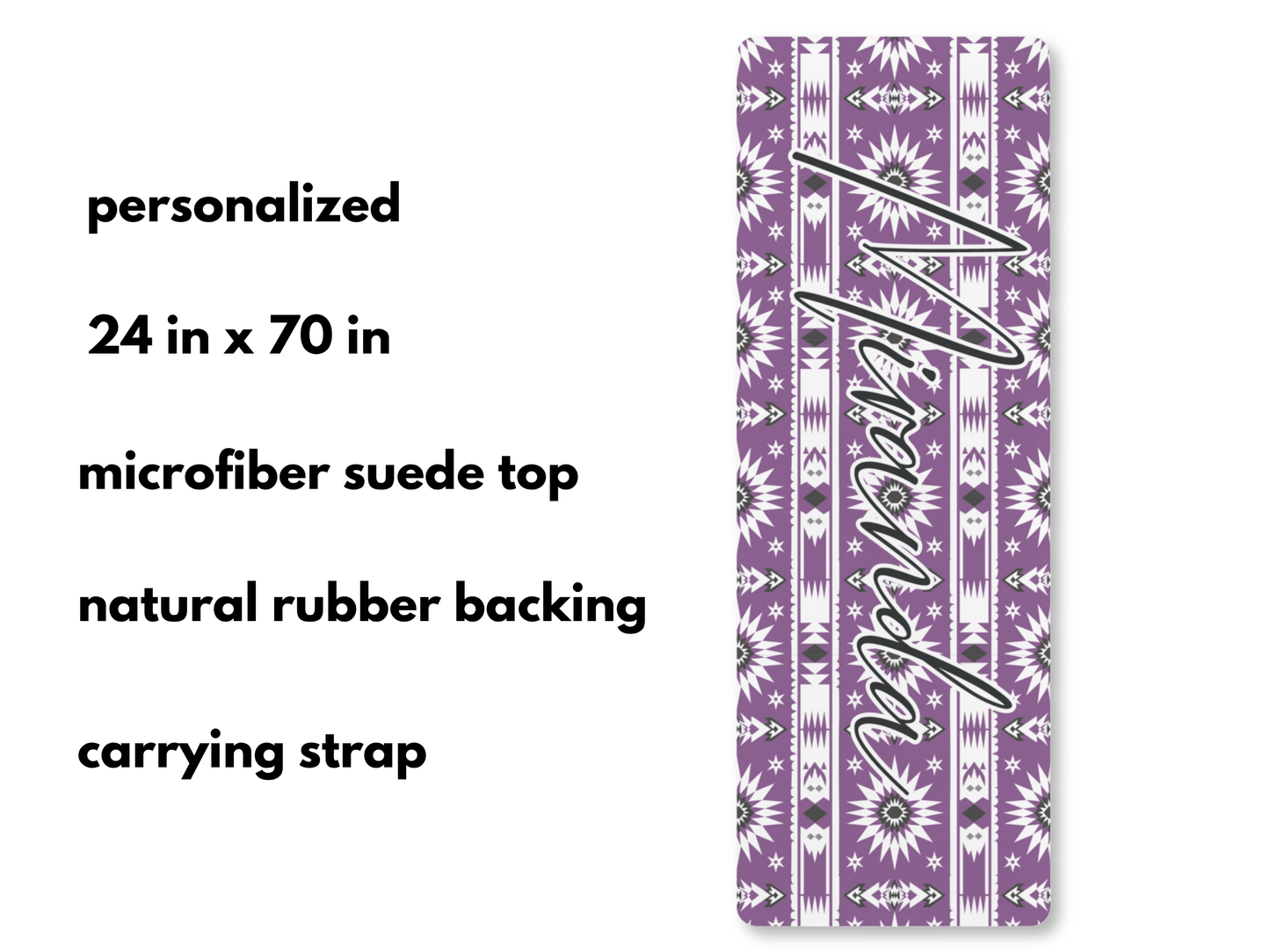 Personalized Southwest Pattern Yoga Mat: Custom Pilates Mat