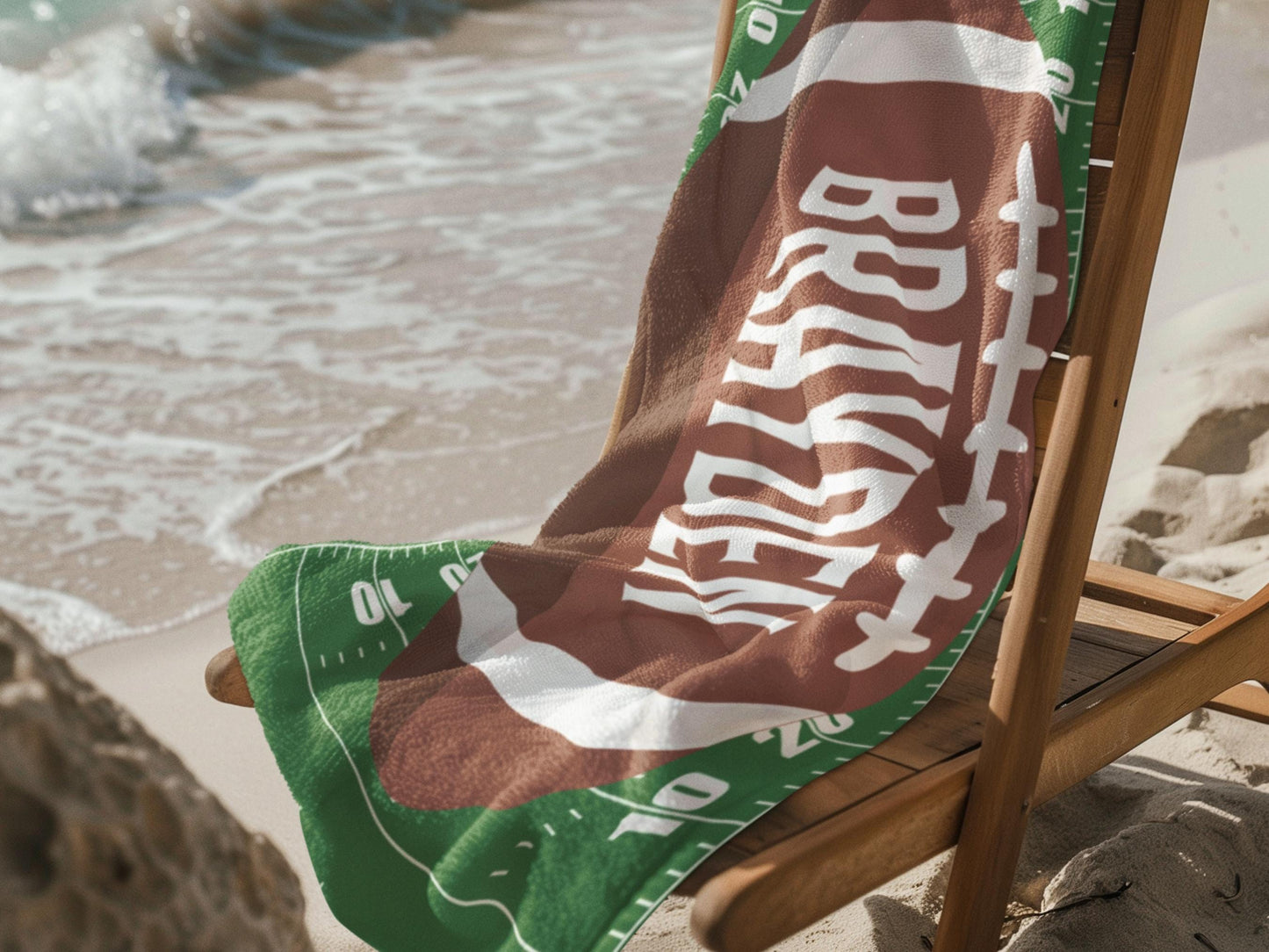 Personalized Football Towel: Custom Name Beach & Pool Towel