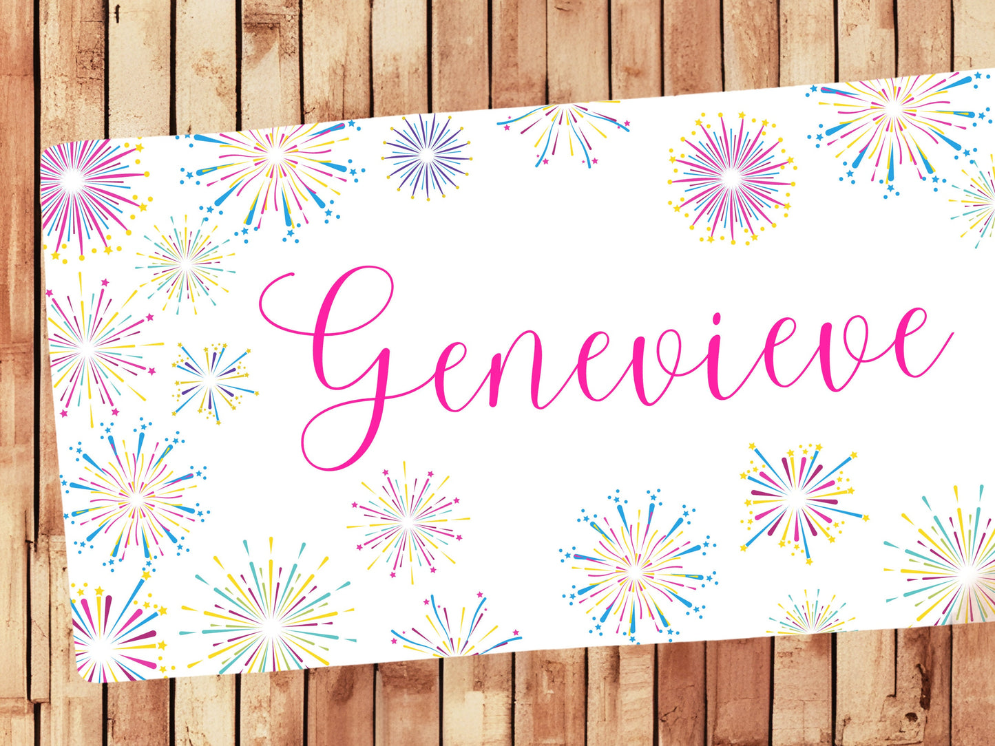 Custom Beach Towel with Name, Family Vacation, Beach Trip, Mother's Day Gift, Pool Towel, Personalized Towel - Fireworks!