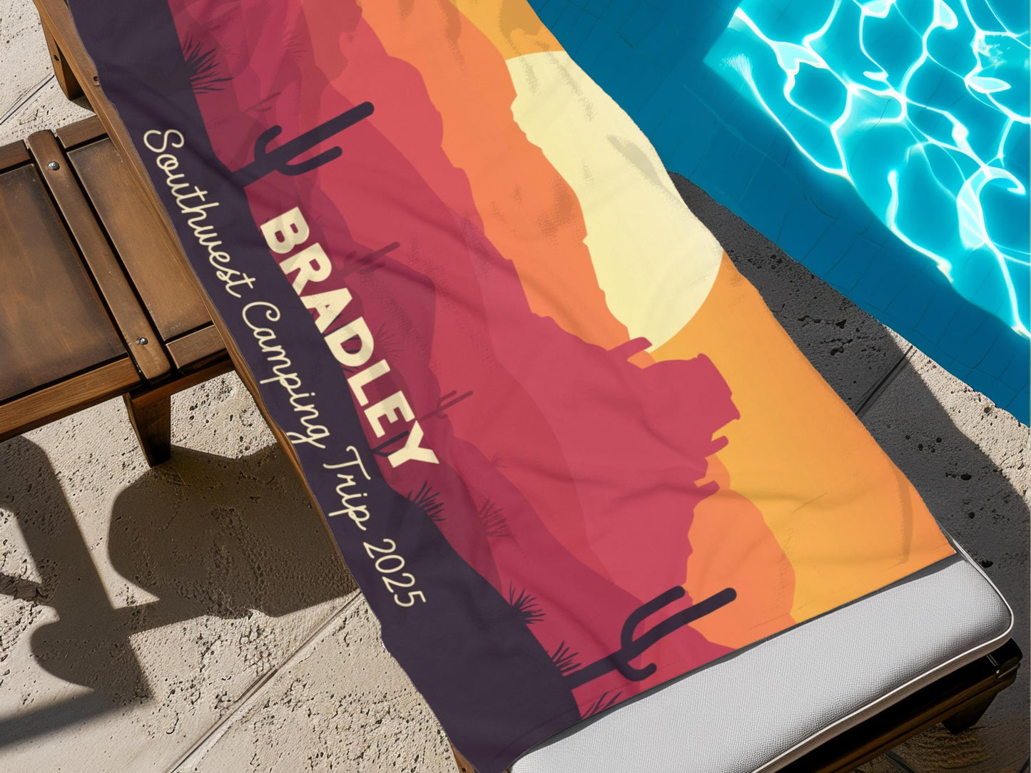 Personalized Camping Towel: Southwest Custom Mountain Design