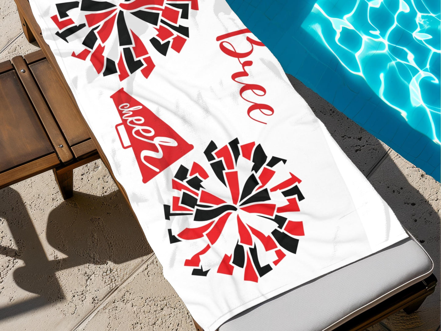 Personalized Cheerleader Towel: Custom Team Colors & Name