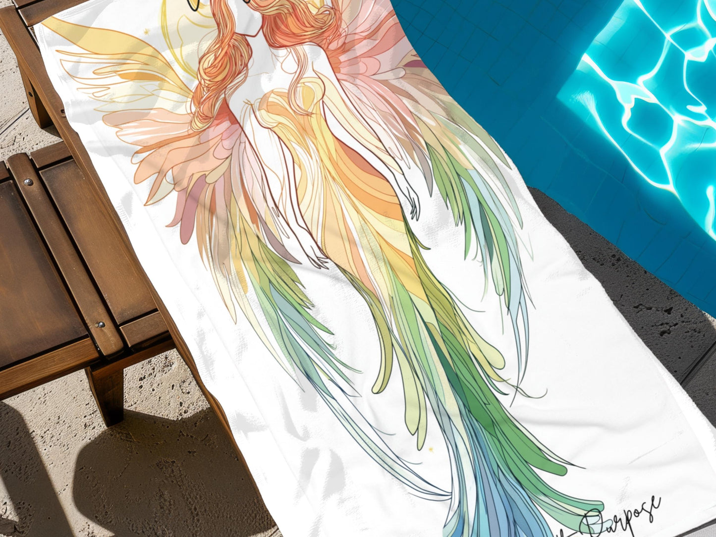 Custom Angel Beach Towel: Spiritual Virgo Gift