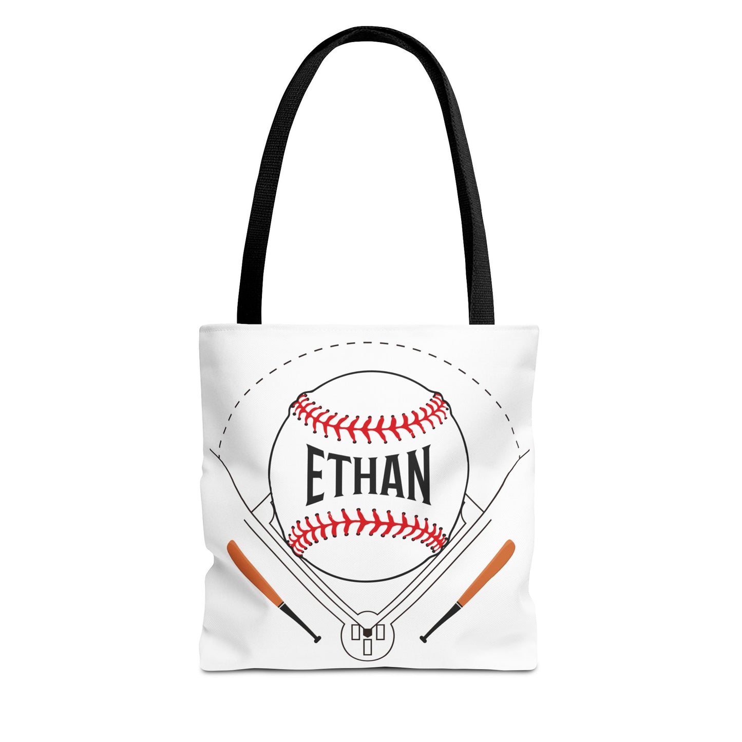 Personalized Baseball Tote Bag: Custom Name & Team Colors