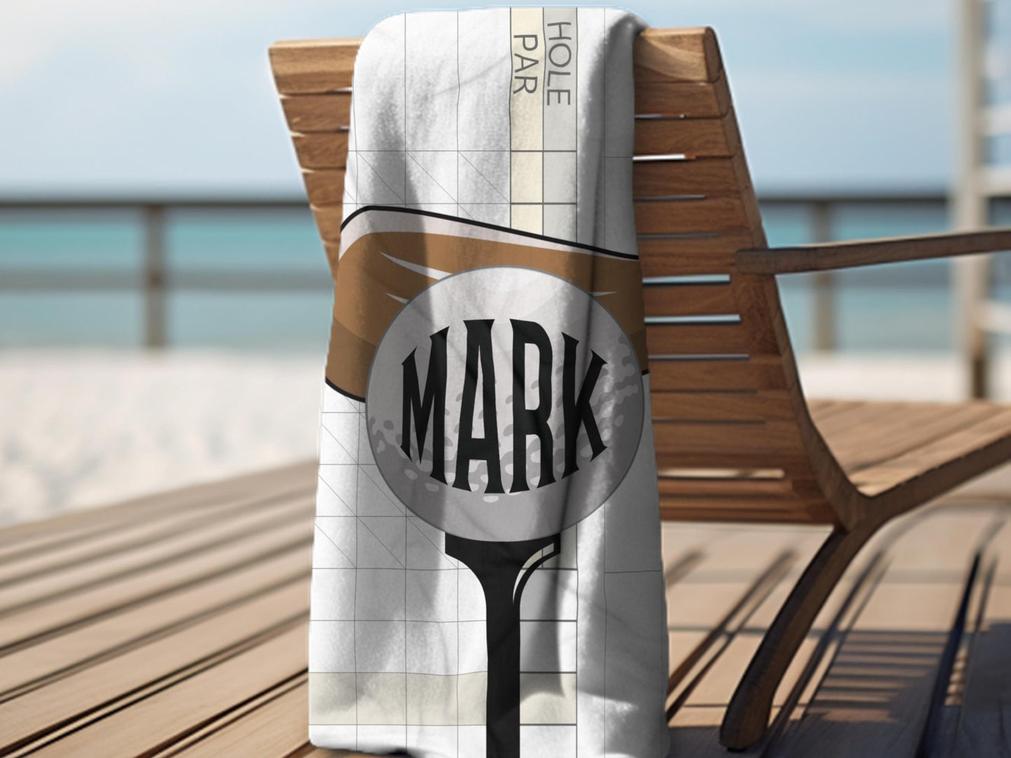 Personalized Golf Towel: Custom Name Beach & Pool Towel