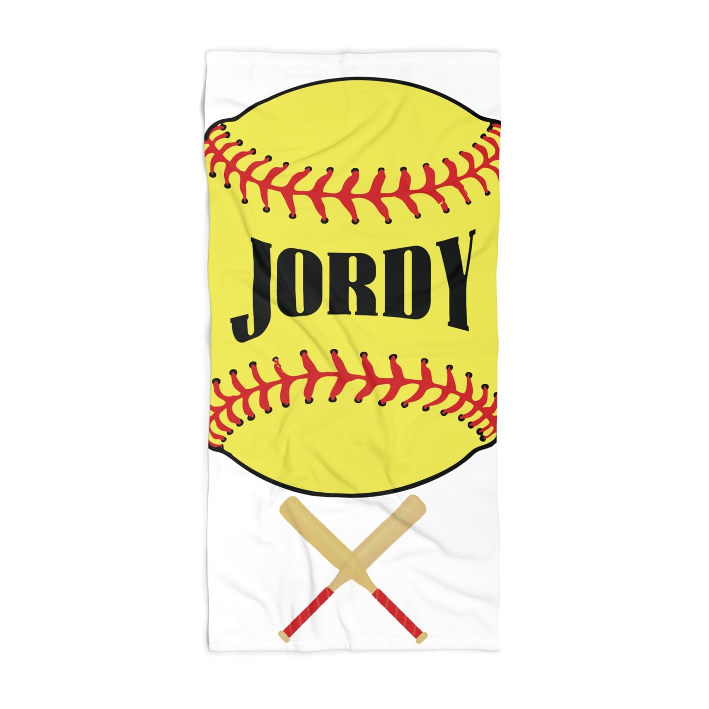 Personalized Softball Towel: Custom Name Beach & Pool Towel