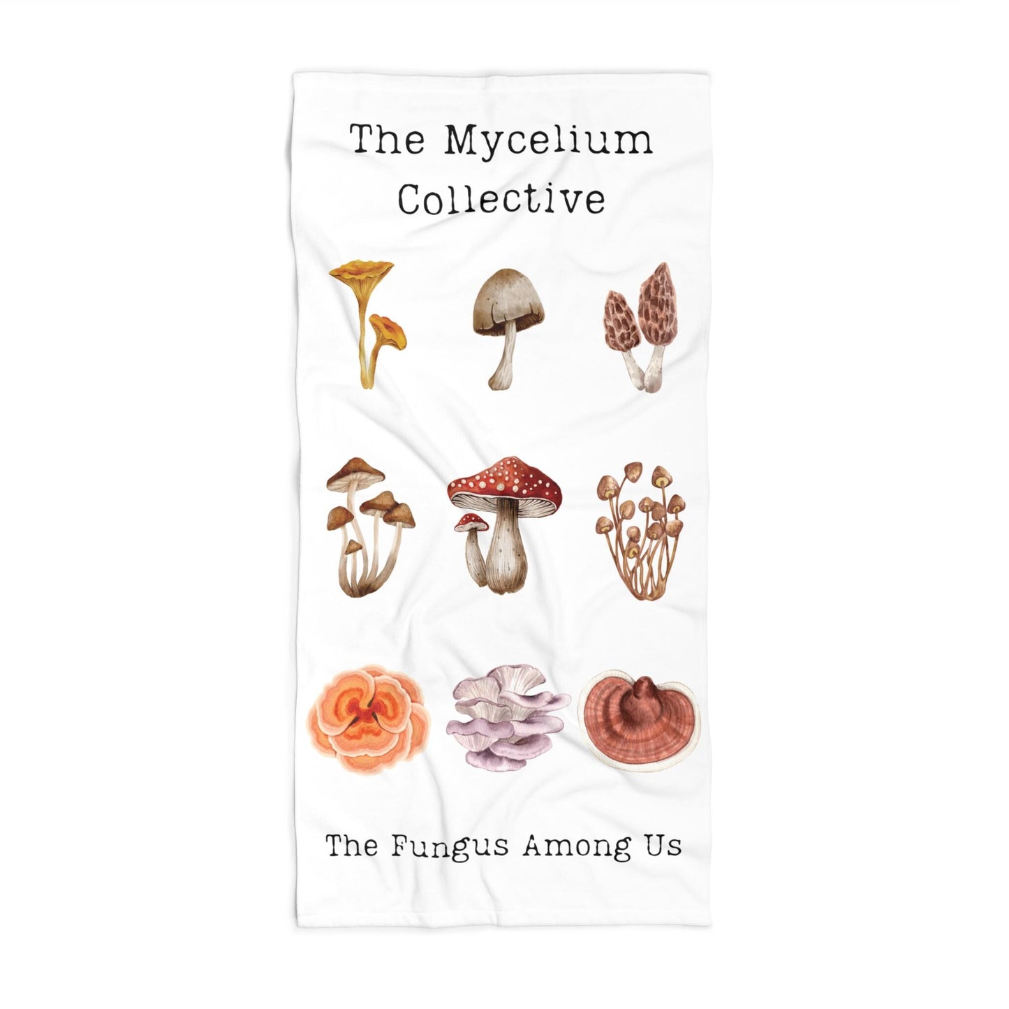 Personalized Mushroom Towel: Watercolor Fungi Design, Science Gift