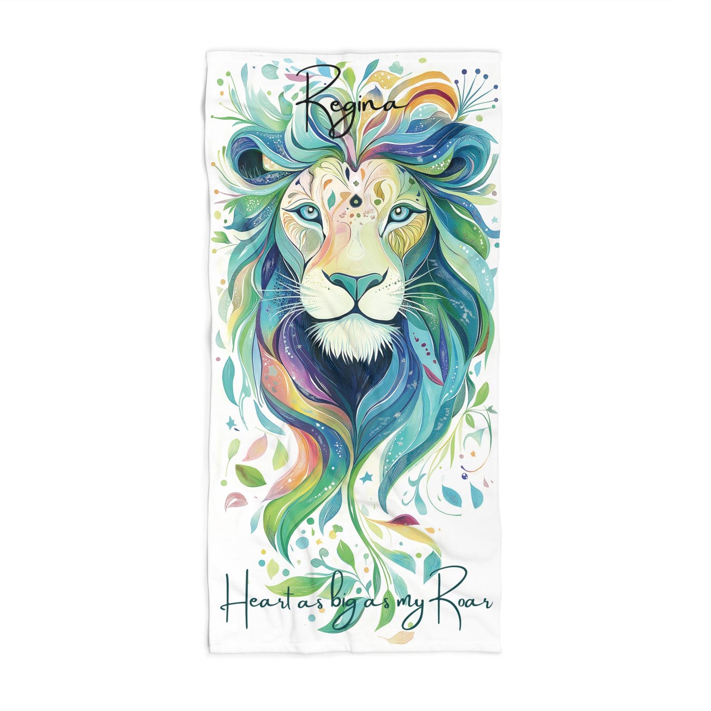 Custom Lion Beach Towel: Personalized Leo Gift
