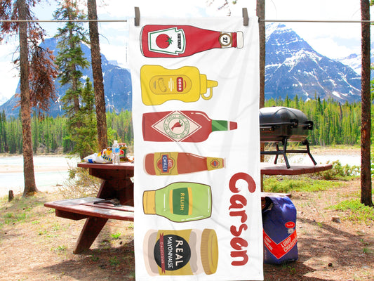 Personalized Condiment Towel: Funny Foodie Gift