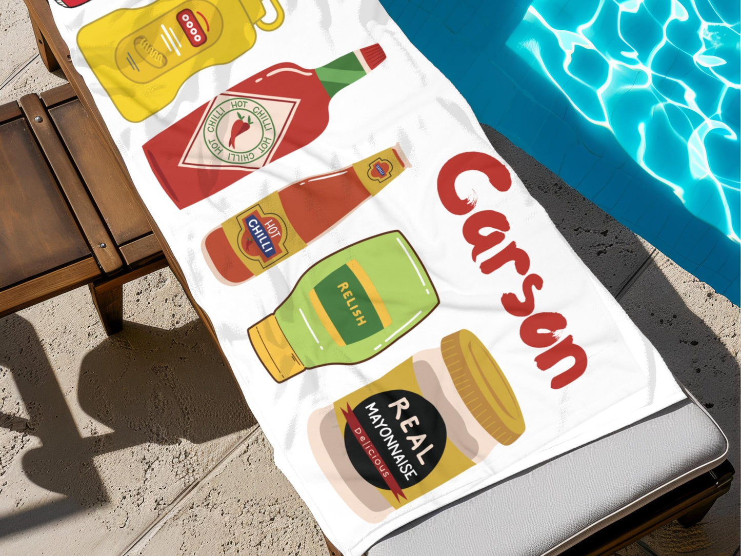 Personalized Condiment Towel: Funny Foodie Gift
