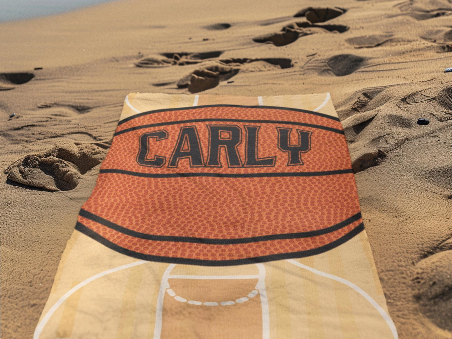Personalized Basketball Towel: Custom Name Beach & Pool Towel