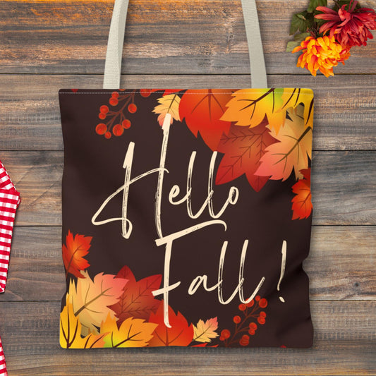 Personalized Fall Leaves Tote Bag in 3 Colors