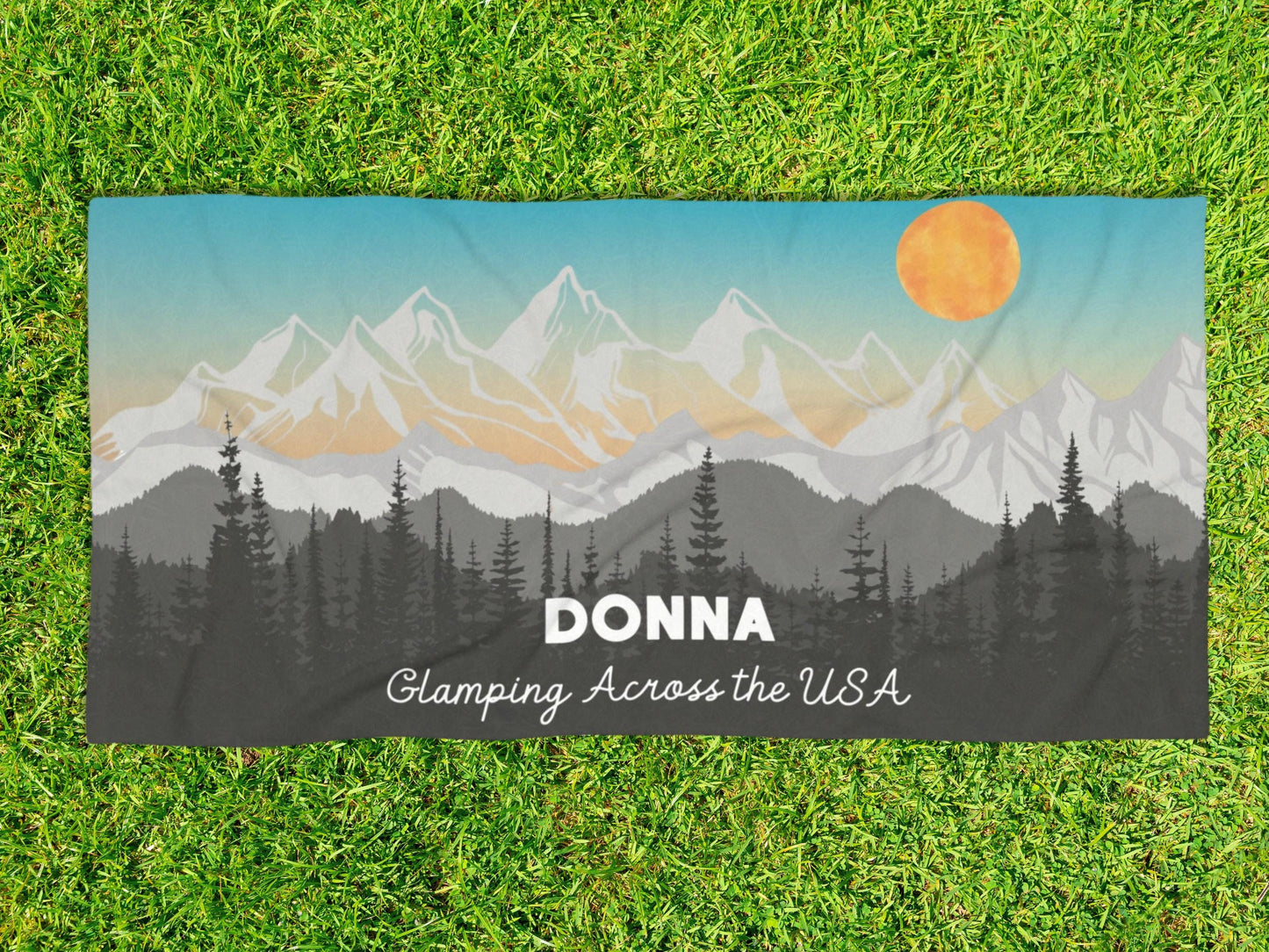 Personalized Camping Trip Towel: Rocky Mountain Personalized Towel
