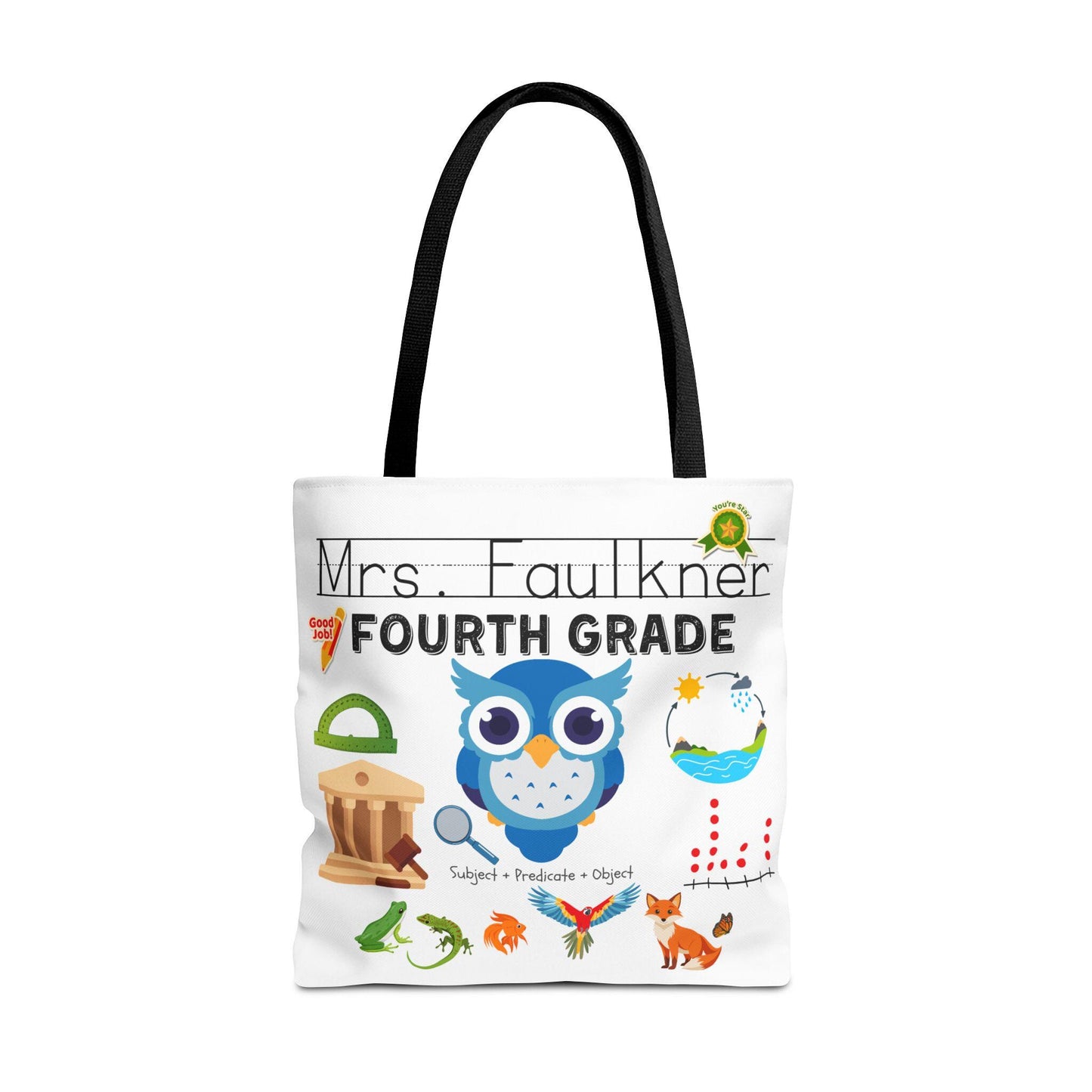 Personalized Fourth Grade Teacher Tote Bag