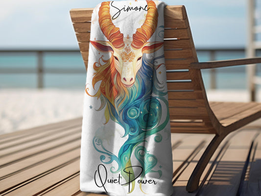 Capricorn Zodiac Beach Towel: Personalized Astrology Gift