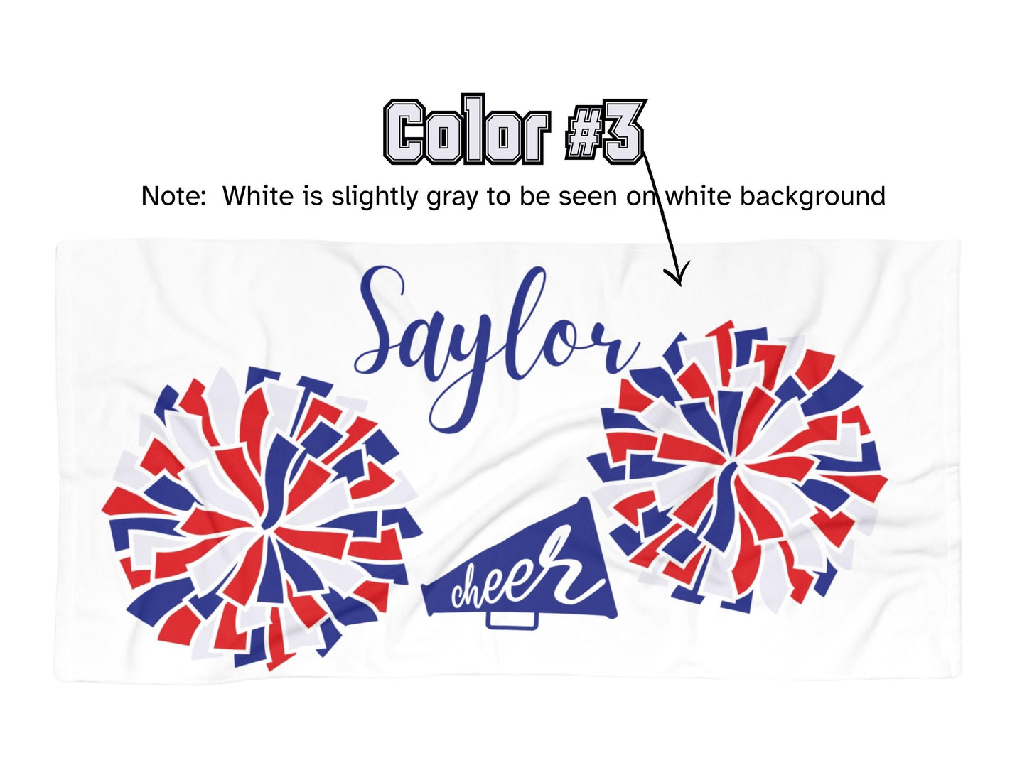 Personalized Cheerleader Towel: Custom Team Colors & Name