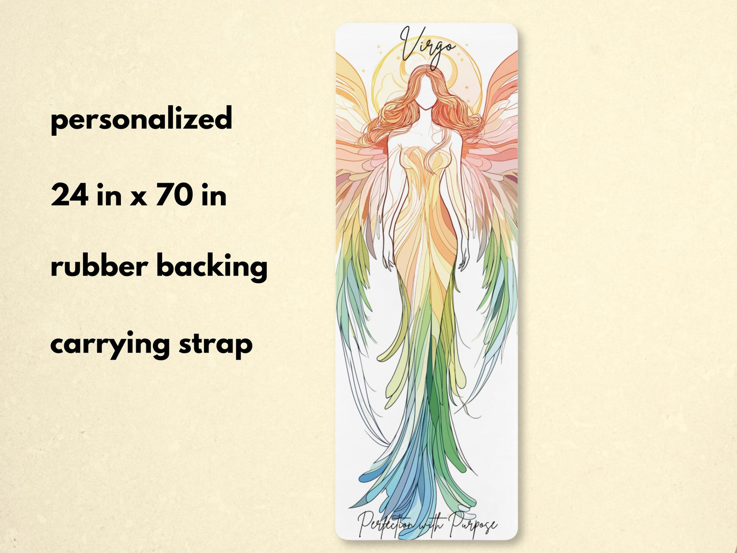 Angel Yoga Mat: Personalized Pilates Mat, Virgo Design