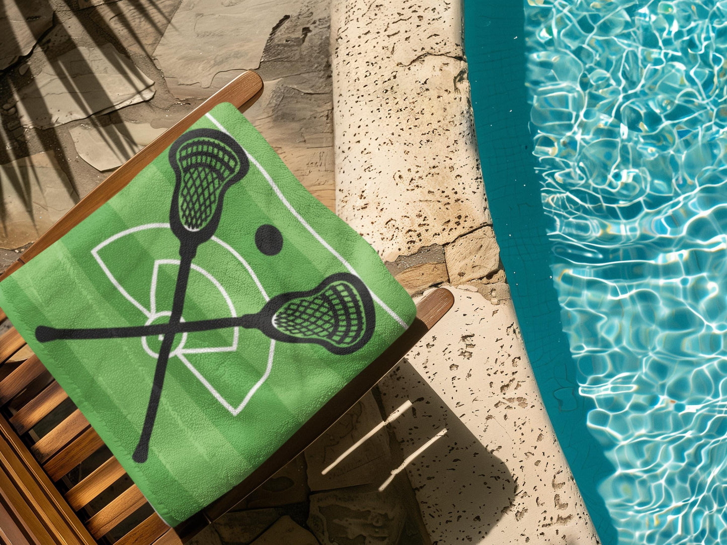Personalized Lacrosse Towel: Custom Name Beach & Pool Towel