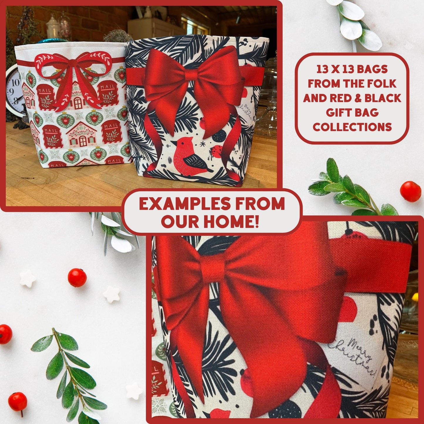Personalized Modern Tote Bag: Boxy Reusable Gift Bag with Tag