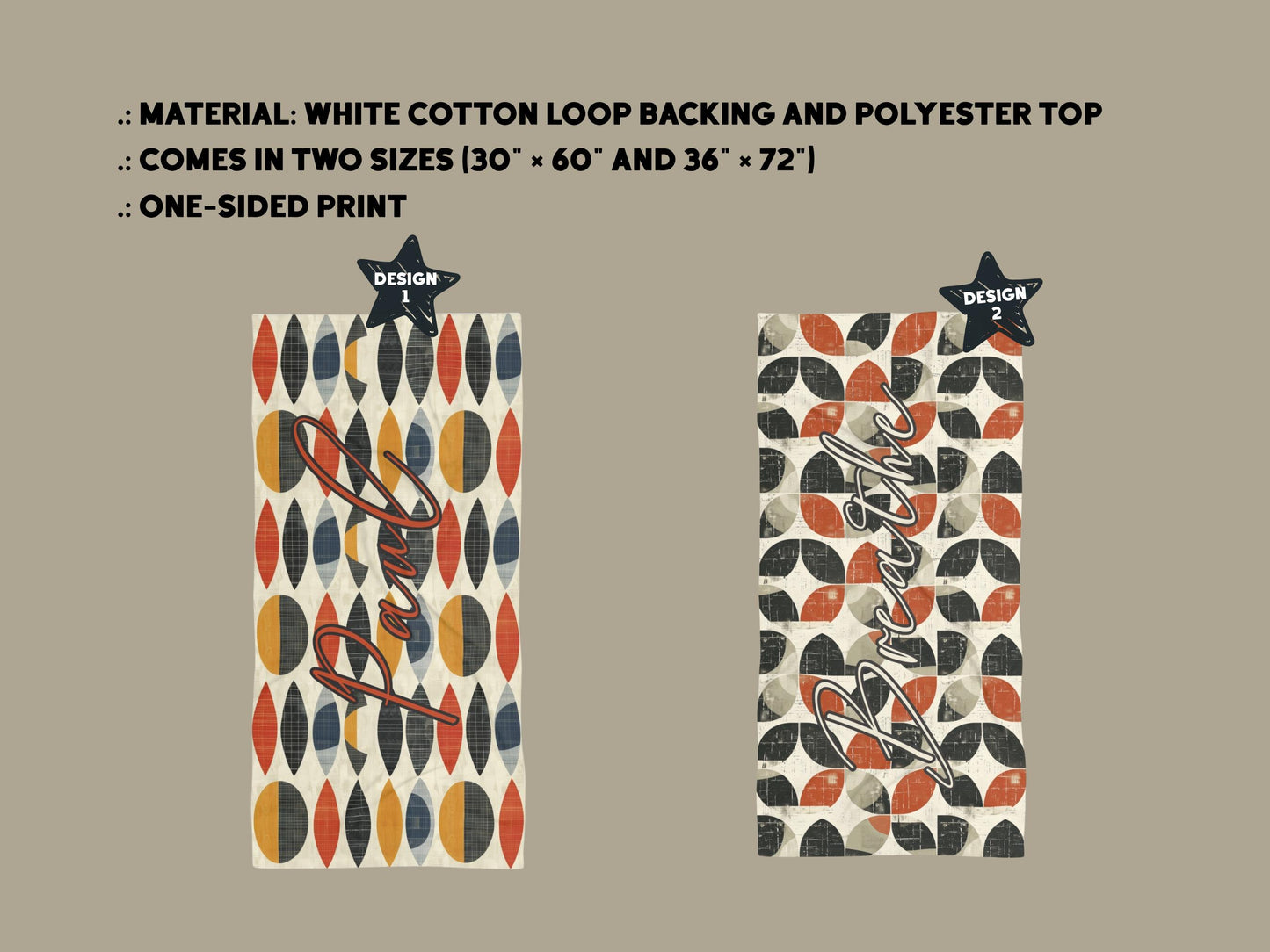 Custom Beach Towel: Personalized Midcentury Modern Towel - 2 Designs