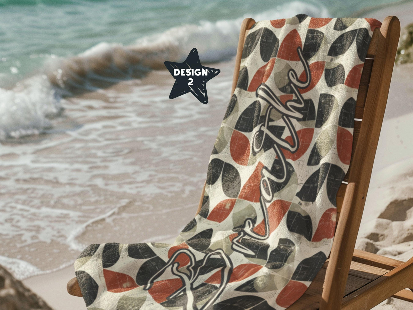 Custom Beach Towel: Personalized Midcentury Modern Towel - 2 Designs