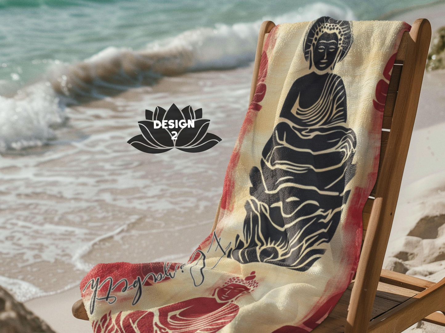 Custom Beach Towel: Personalized Buddha Towel - 3 Designs