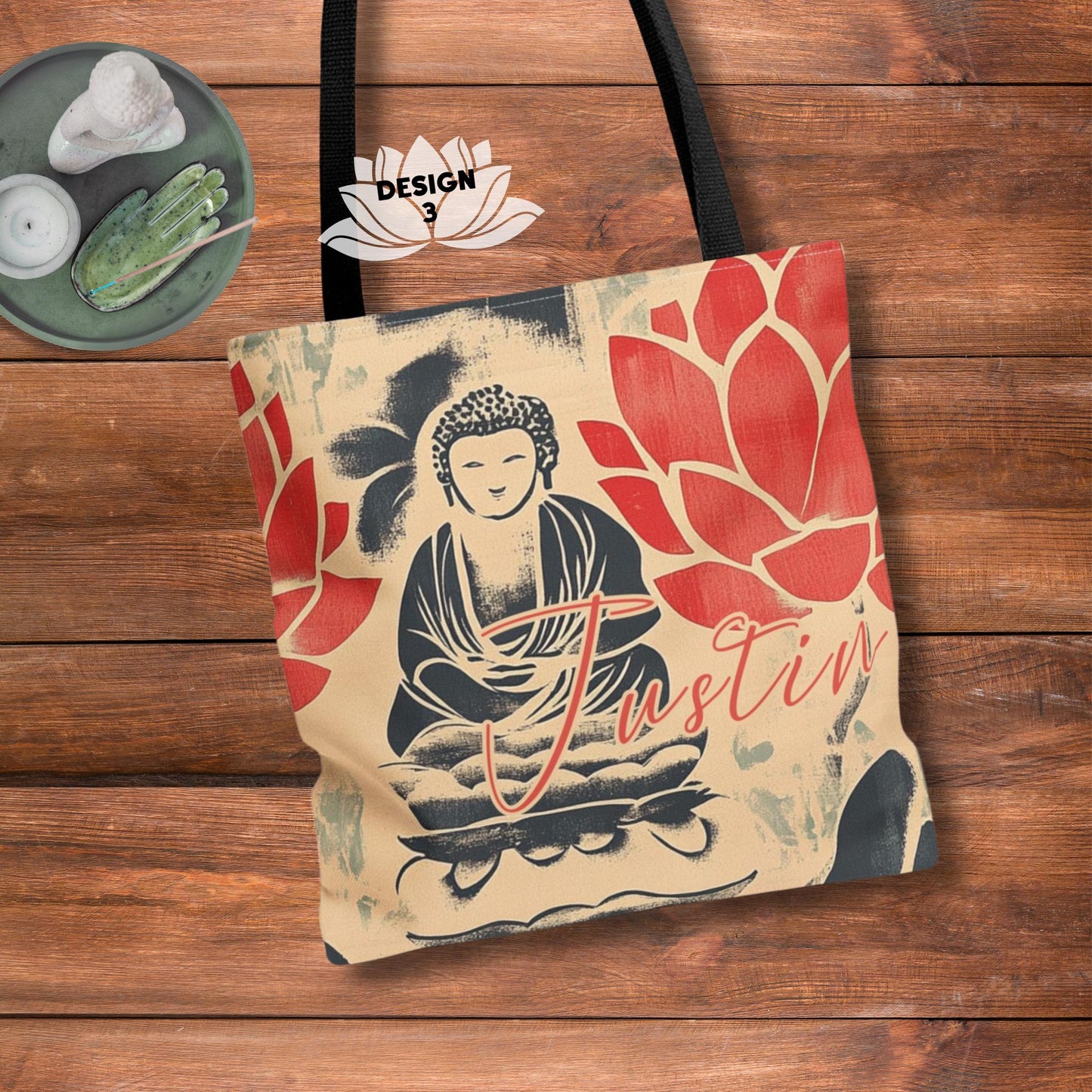 Custom Buddha Tote Bag: Personalized Buddha Tote Bag - 3 Designs