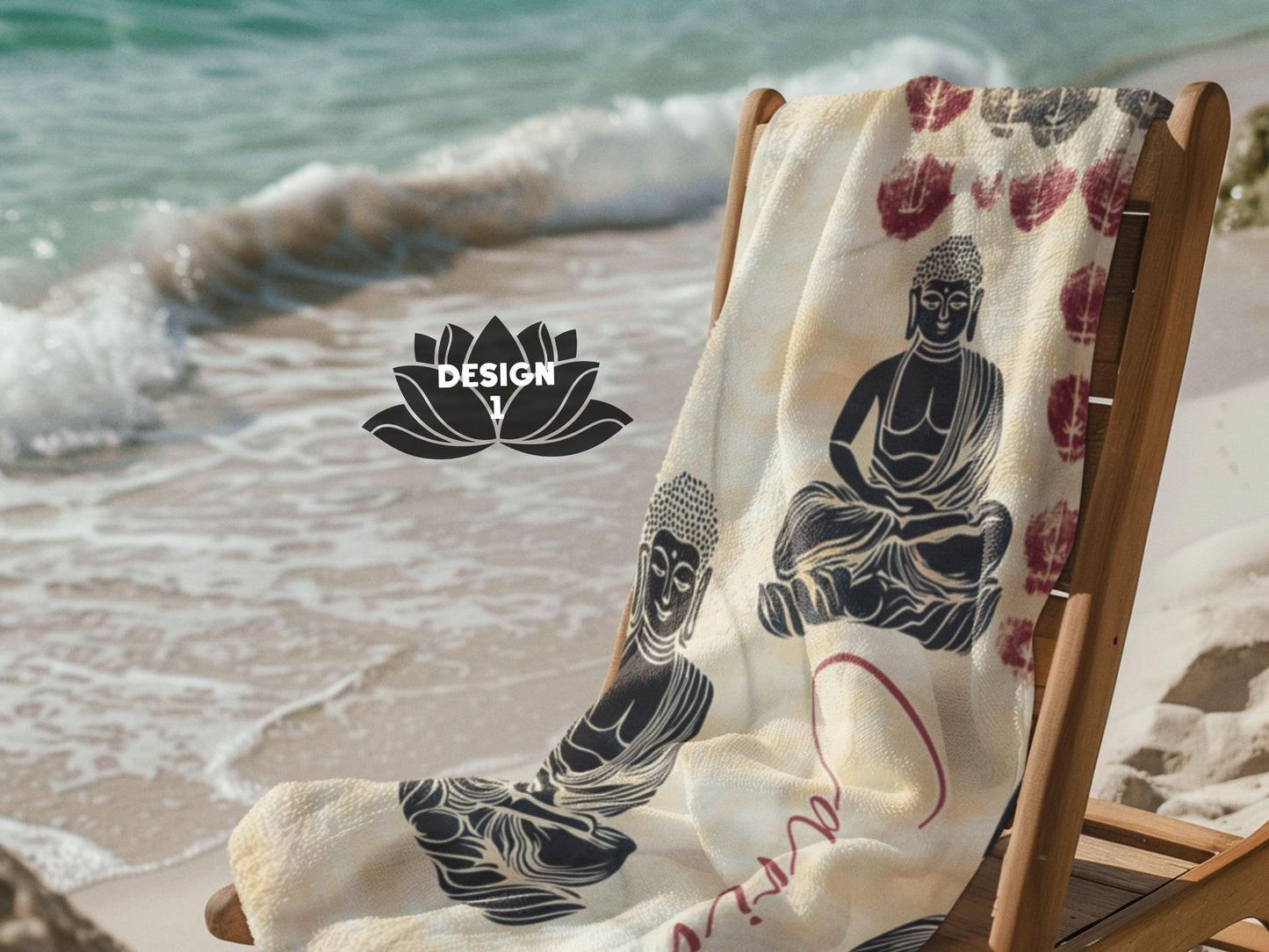 Custom Beach Towel: Personalized Buddha Towel - 3 Designs